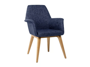 VIVA PO01 - Upholstered fabric chair with armrests and beech base _ New Life